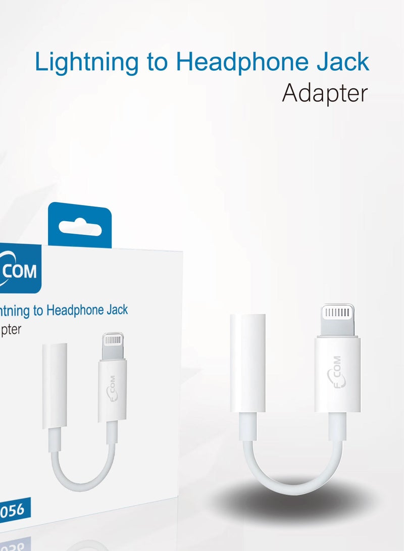 FCOM F056 Lightning to 3.5mm Headphone Jack Adapter – Compatible with iPhone & iPad - Image 3