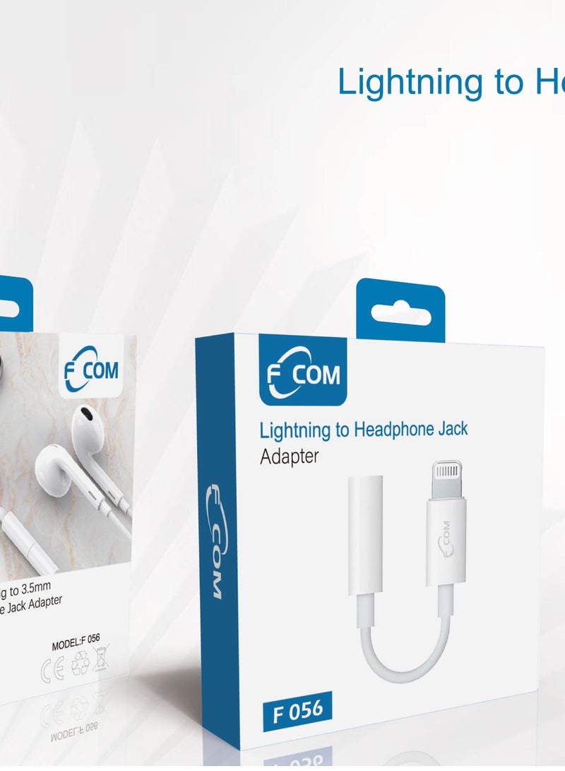 FCOM F056 Lightning to 3.5mm Headphone Jack Adapter – Compatible with iPhone & iPad - Image 2