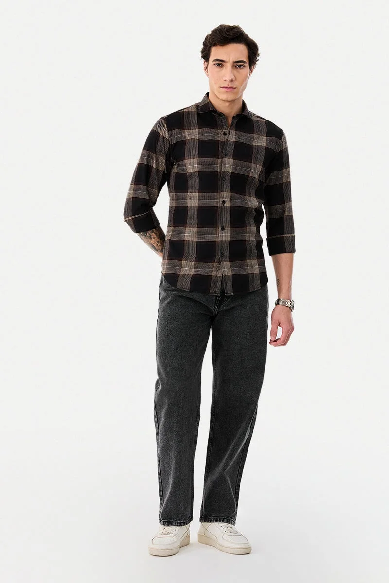 SNITCH Slim Fit Checks 100% Cotton Shirt