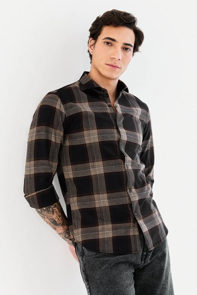 SNITCH Slim Fit Checks 100% Cotton Shirt
