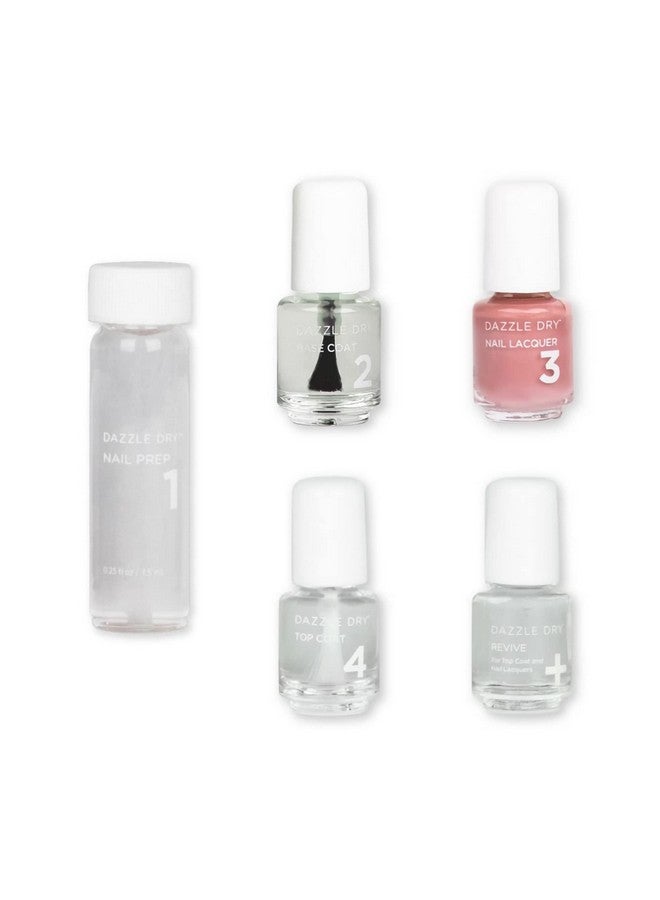Dazzle Dry Mini Kit 4 Step System Less Is Mauve A Full Coverage Light Blushing Mauve. (5 Piece Kit 5 Manicures) - Image 1
