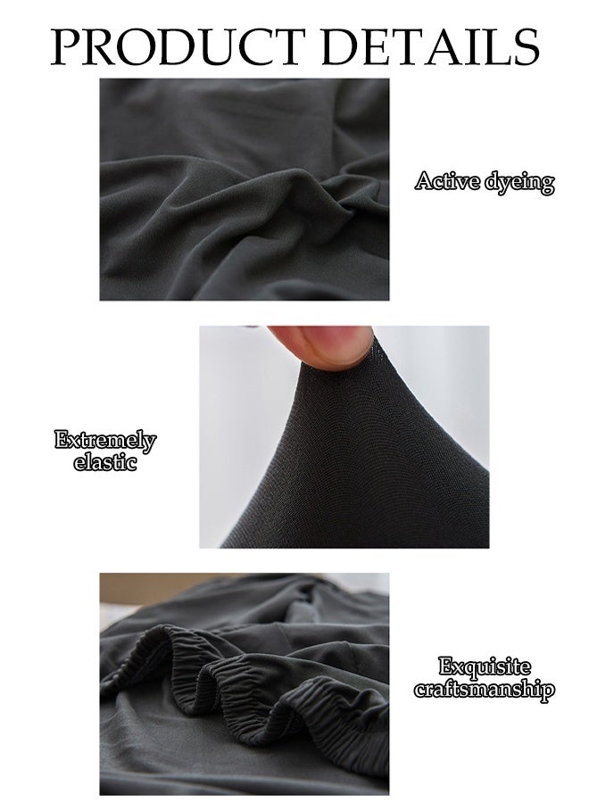 DUNISO أغطية كراسي طعام 6 قطع، واقيات مقاعد قابلة للإزالة، قابلة للغسل، مقاومة للاهتراء ومتينة، يمكن استخدامها في جميع الفصول، للمطبخ، الفندق، المطعم، أسود - Image 3