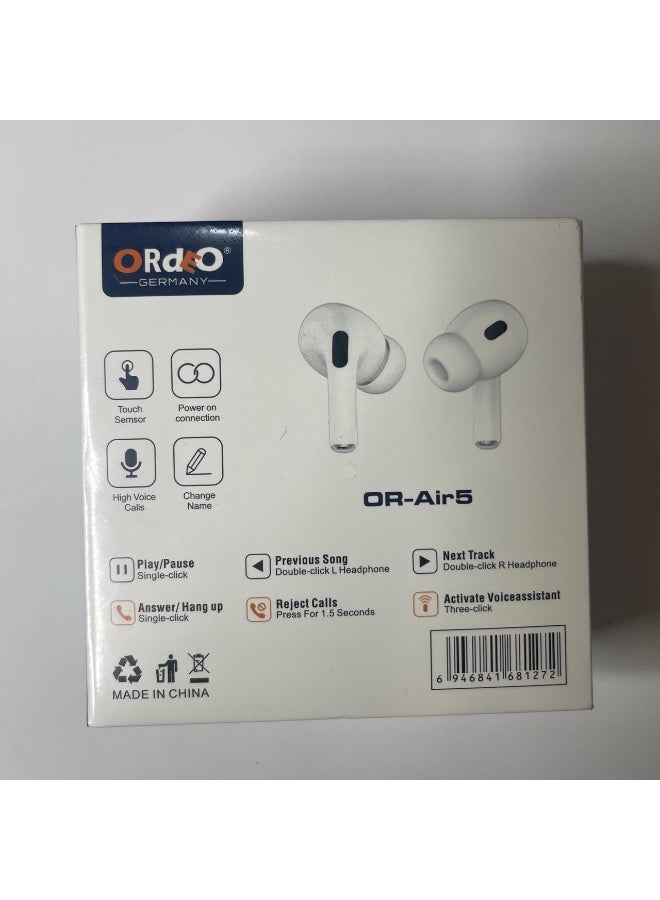ORDEO-OR-Air5 Wireless Earbuds with Touch Controls, Auto Pairing & Crystal Clear Calls – Bluetooth Earphones with Voice Assistant Support - Image 4
