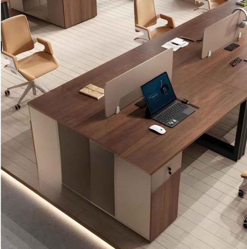 Neo Front محطة عمل مكتبية حديثة 2 مقعد 1.2 متر G-DW1201 مع قسم ودرج مرن - Image 2