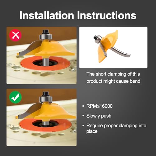 Exqutoo 1PCS 1/4" Shank 2-1/2" Diameter Raised Panel Cabinet Door Making Router Bit Woodworking Tools Door & Window Router Bit - Image 5