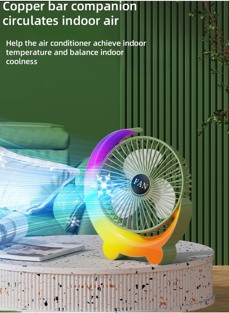 Generic Mini Desktop Air Circulation Fan, Colorful USB Rechargeable Mini Cooling Fan, Portable Cooling Fan  - Image 5