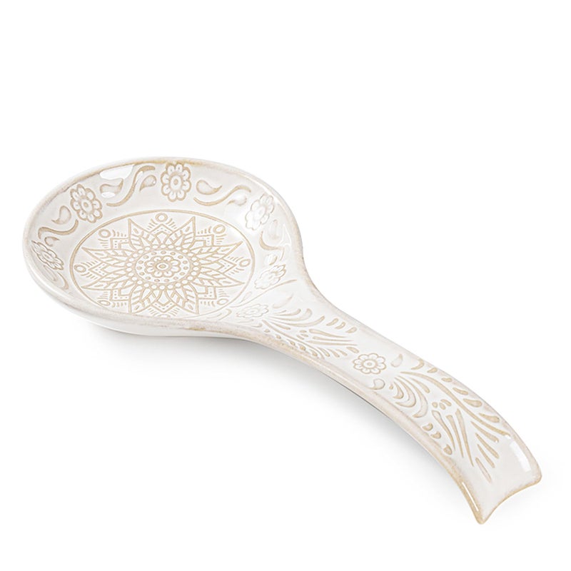 MIKIGEY Ceramic Spoon Rest, 9 Inches Large Spoon Holder for Kitchen Counter, Kitchen Accessories, Dishwasher Safe, White - Image 1