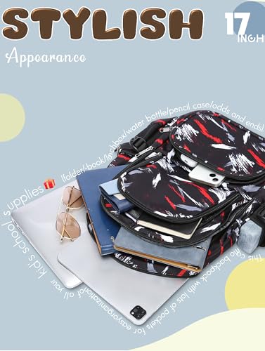 BLUEFAIRY Kids Backpacks for Boys Girls Ages 6-8 Elementary Primary Middle School Bag Back to School Book Bags Mochilas Escolares para NiÃ±os NiÃ±as 17 Inch (Coal Black, Brush) - Image 4