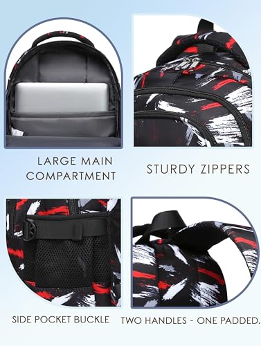 BLUEFAIRY Kids Backpacks for Boys Girls Ages 6-8 Elementary Primary Middle School Bag Back to School Book Bags Mochilas Escolares para NiÃ±os NiÃ±as 17 Inch (Coal Black, Brush) - Image 2