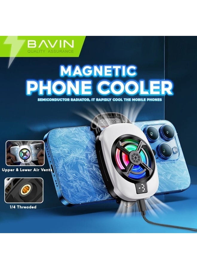 Bavin BF-009 Magnetic Gaming Cooler Fast Cooling Radiator w/ Clip-On Mount Dual Vent Airflow & Silent Cooling - Image 2