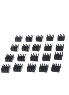 KASTWAVE 20PCS Black Aluminum Heat Sink with Thermal Conductive Adhesive Tape, 9×9×5mm Heatsink Cooler for Cooling VRM GPU Stepper Driver MOSFET VRam Regulators  - Image 2