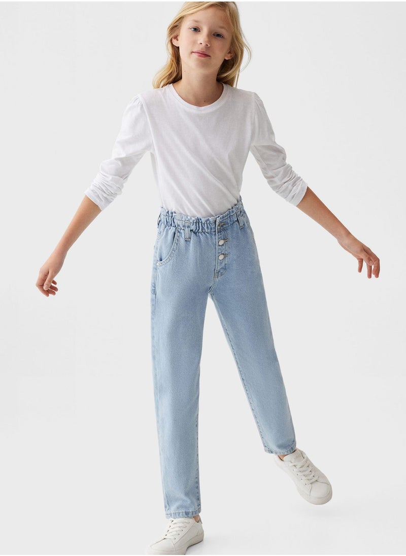 MANGO - Youth Essential Paperbag Jeans - Image 1