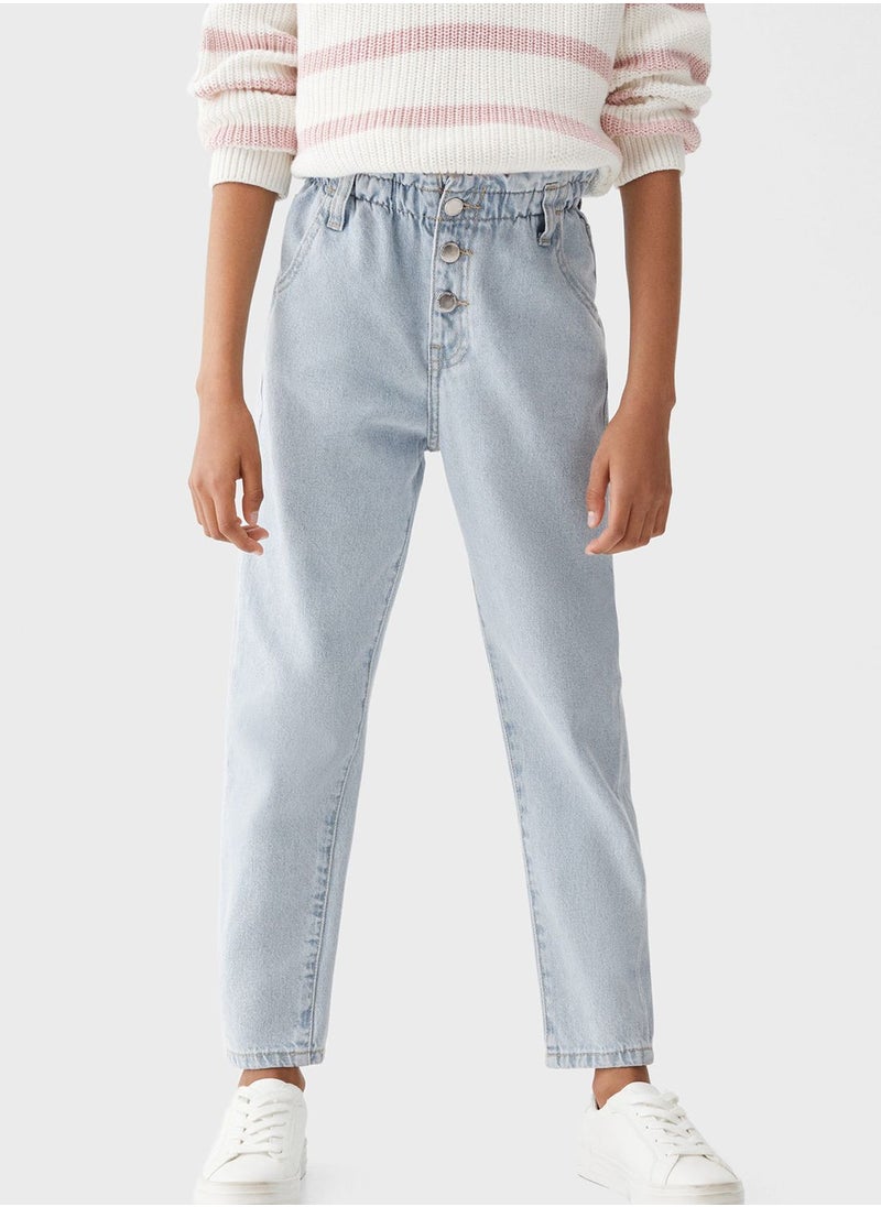 MANGO - Youth Essential Paperbag Jeans - Image 1