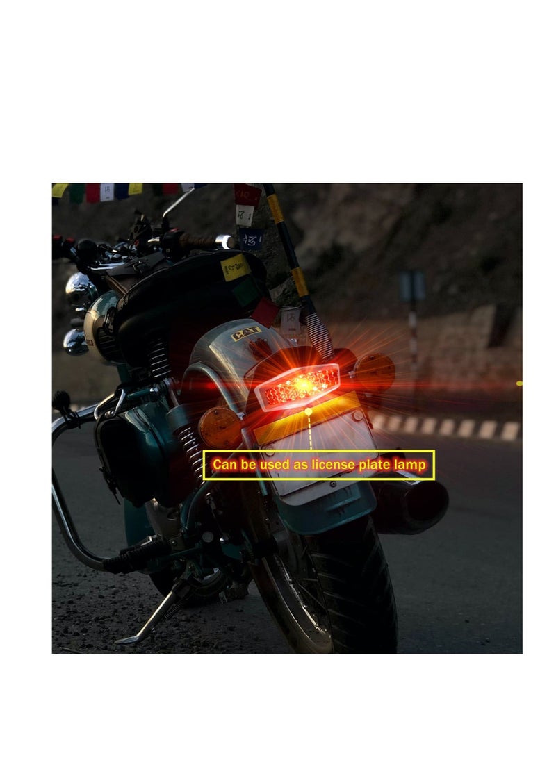 Loquat Motorcycle Tail Light, LED Tail Light with License Lamp Bracket, 12V Integrated Turn Signals u0026 Brake Stop Light Universal for Motorbike Dirt Bike Scooter ATV(Black) - Image 4