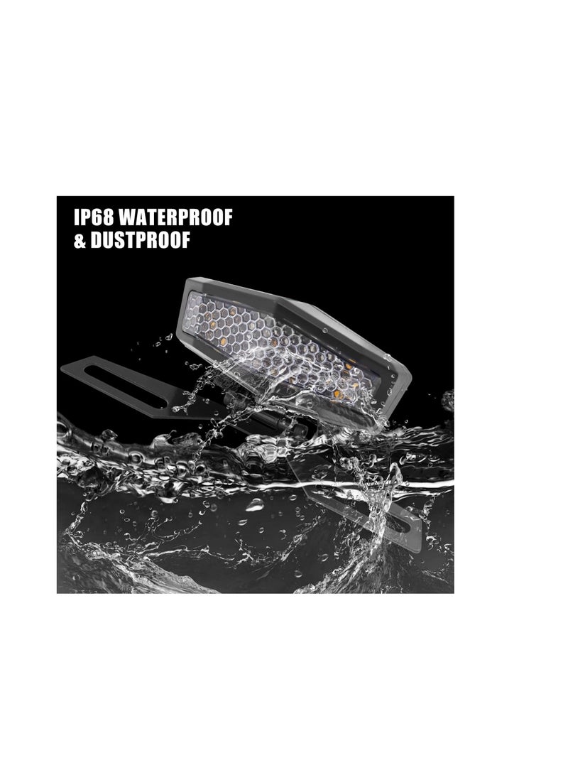 Loquat Motorcycle Tail Light, LED Tail Light with License Lamp Bracket, 12V Integrated Turn Signals u0026 Brake Stop Light Universal for Motorbike Dirt Bike Scooter ATV(Black) - Image 5