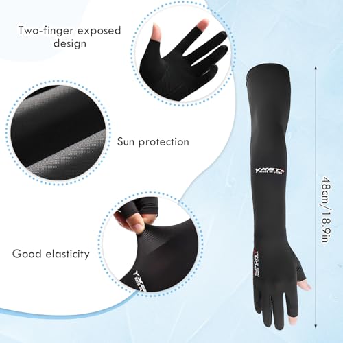 TecoKart® Hand Gloves for Sun Protection, Full Finger Non Slip Hand Cover Arm Sleeves for Women and Men, Comfortable Hand Sleeves for Outdoor Sports, Biking, and Hiking - Image 2