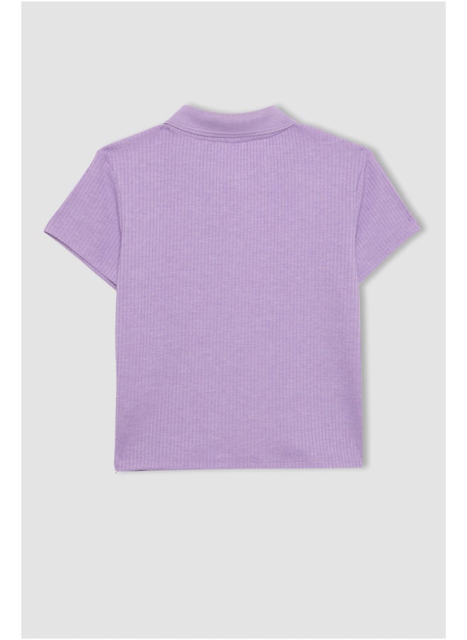 DeFacto - Girl Slim Fit Polo Neck Knitted Short Sleeve Polo T-Shirt - Image 1