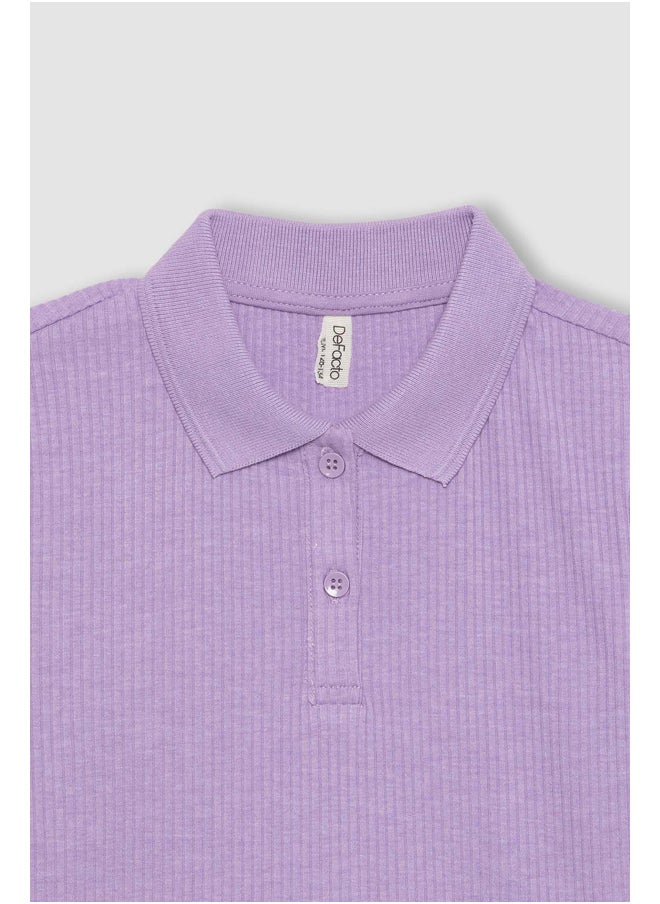 DeFacto - Girl Slim Fit Polo Neck Knitted Short Sleeve Polo T-Shirt - Image 1