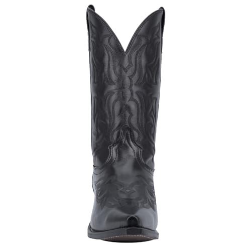 Laredo Mens Hawk Embroidered Snip Toe Casual Boots Mid Calf - Black - Size 8.5 3E - Image 5