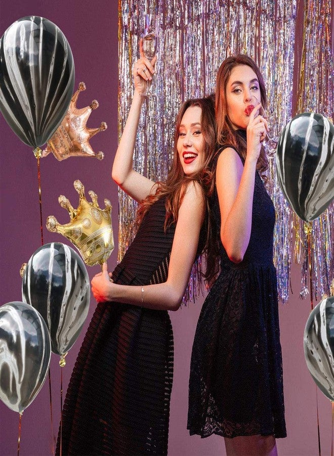 BEISHIDA 50pcs Black Marble Balloons 12 Inch Marble Agate Latex Balloons for Black White Birthday Party Balloons Decoration Easter Halloween Festival Photobooth - Image 5