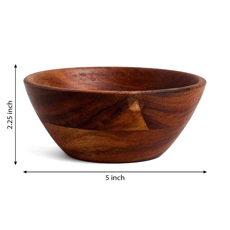 Saaga Acacia Wood Cypress Bowl Set of 3Pcs Size L 10Cm M 14Cm S 17Cm Bowl for Breakfast Snacks Soup Salad - Image 5