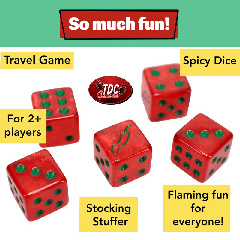 TDC Games Sriracha Dice Game â€“ Flaming Fun for Everyone - Great for Party Favors, Families, Stocking Stuffers, Travel, and Camping - Image 3