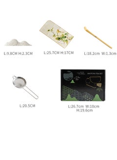 XiuWoo 7-Piece Elegant Traditional Handmade Matcha Tea Whisk Glass Cup Tool Gift Kit Matcha Set for Gifting, Gift Box Packaging  - Image 4