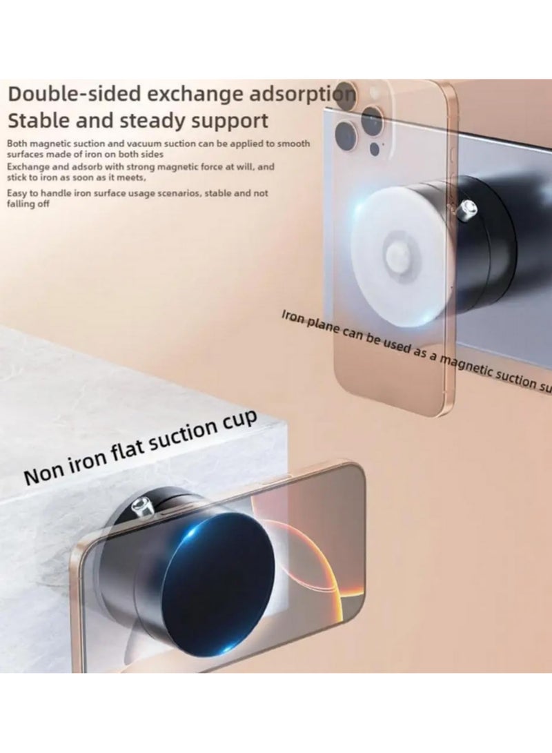 Double Sided Magnetic Phone Holder for Car Desk Universal Vacuum Suction Cup Stand 360Degree Rotatable Foldable Bracket Lazy Storage Strong Adsorption for All Smartphones - Image 2
