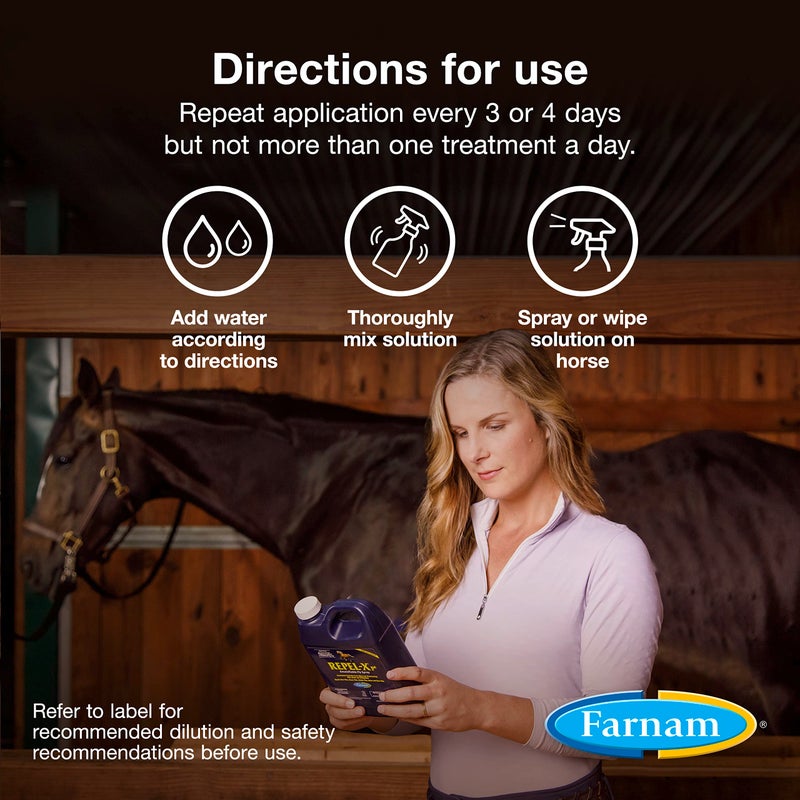 Farnam Repel-XPe Emulsifiable Horse Fly Spray, Liquid Concentrate, Mix with Water, 32 Ounces, One Quart - Image 5