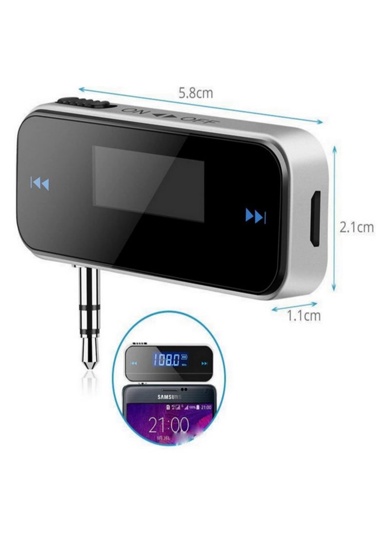 Generic - 3.5mm Wireless Mini FM Transmitter In-Car Audio Kit for iPhone, Samsung, iPad, MP3 Players, Hands-Free Music Streaming and Calls - Image 1