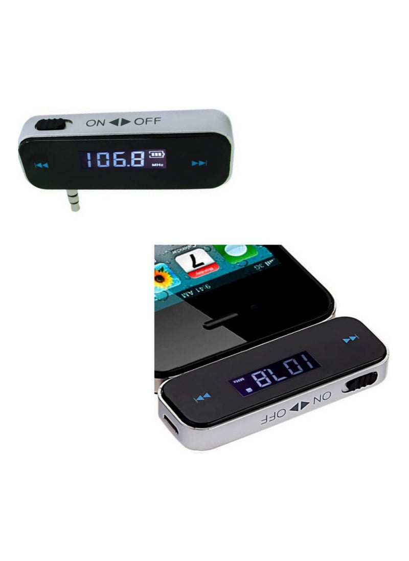 Generic - 3.5mm Wireless Mini FM Transmitter In-Car Audio Kit for iPhone, Samsung, iPad, MP3 Players, Hands-Free Music Streaming and Calls - Image 1