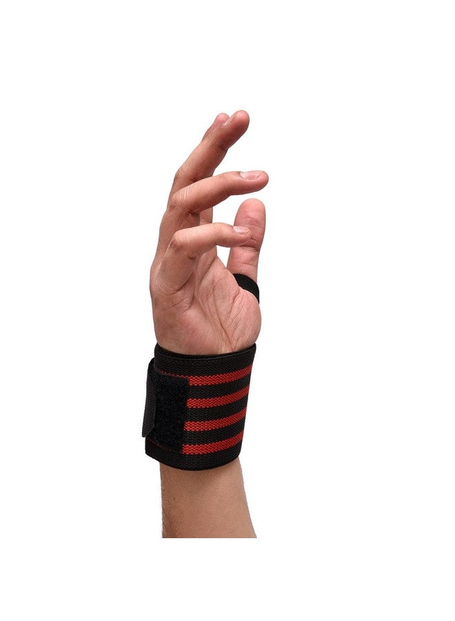 Kuber Industries Wrist Brace with Thumb Loop | Wrist Supporter for Gym | Nylon Wrist Wrap Band Strap for Men and Women | Pain Relief Band | 1 Piece | Red & Black - Image 1