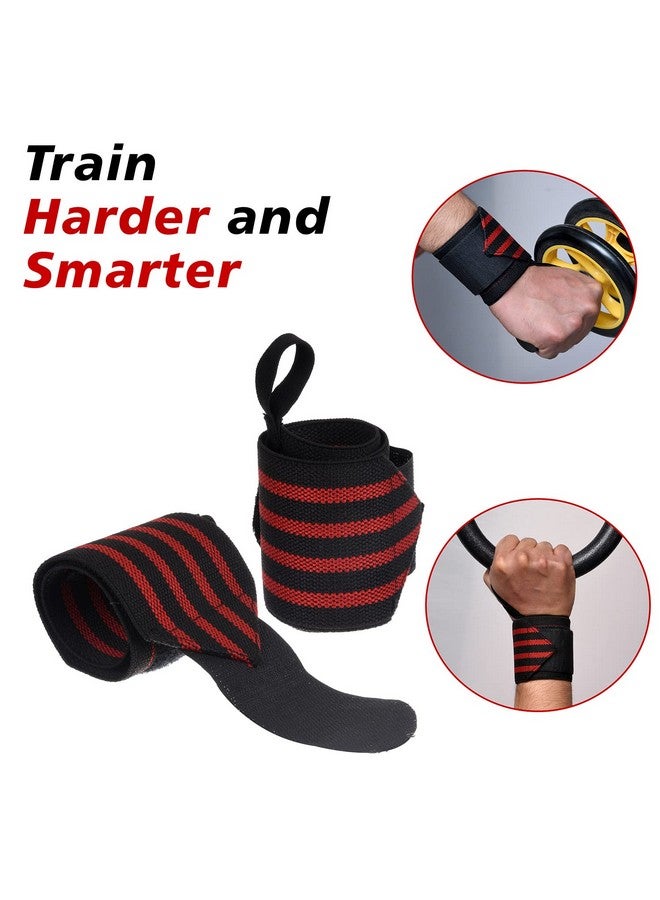 Kuber Industries Wrist Brace with Thumb Loop | Wrist Supporter for Gym | Nylon Wrist Wrap Band Strap for Men and Women | Pain Relief Band | 1 Piece | Red & Black - Image 4