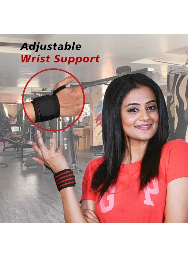 Kuber Industries Wrist Brace with Thumb Loop | Wrist Supporter for Gym | Nylon Wrist Wrap Band Strap for Men and Women | Pain Relief Band | 1 Piece | Red & Black - Image 5