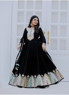 Super Asian New Launching Heavy Designer Party Wear Look Gown-Dupatta in Heavy Multi Thread Embroidery Sequence Work  - Image 1