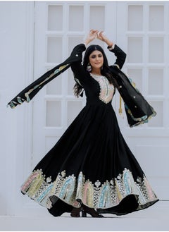 Super Asian New Launching Heavy Designer Party Wear Look Gown-Dupatta in Heavy Multi Thread Embroidery Sequence Work  - Image 3