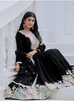 Super Asian New Launching Heavy Designer Party Wear Look Gown-Dupatta in Heavy Multi Thread Embroidery Sequence Work  - Image 2