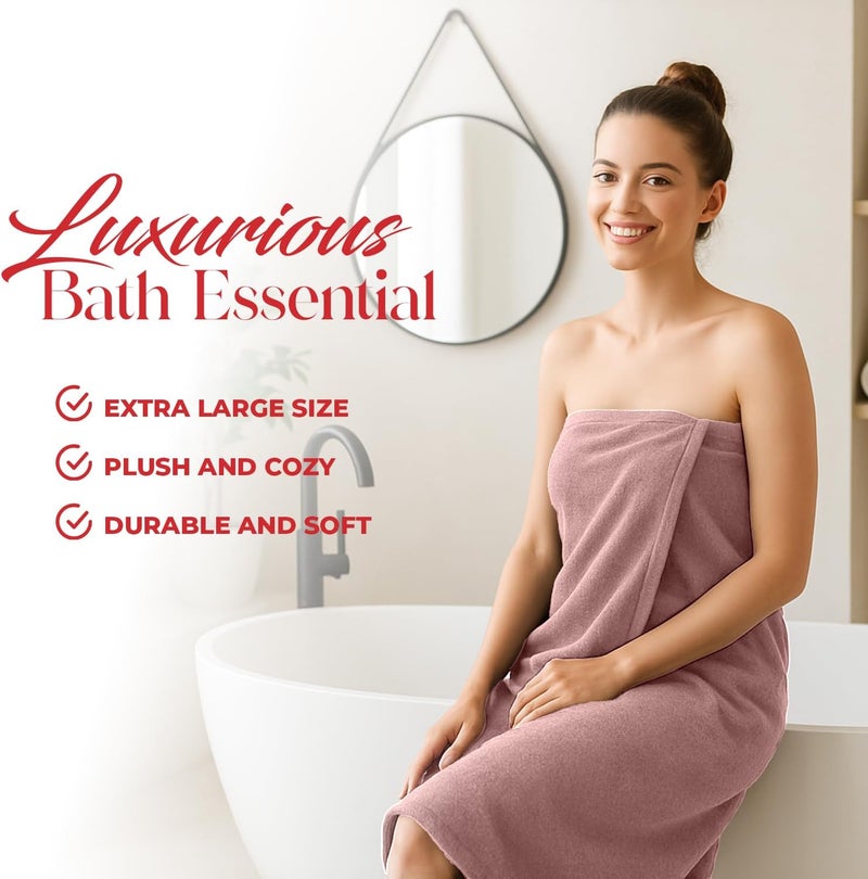 Riverside Pack of 1 Jumbo Bath Sheet 40 x 80 Inches - Extra Large Bath Towel, Super Soft & Highly Absorbent, 100% Cotton Quick Dry, Perfect to Wrap Yourself in - Dusty Rose - Image 4