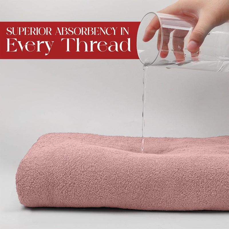 Riverside Pack of 1 Jumbo Bath Sheet 40 x 80 Inches - Extra Large Bath Towel, Super Soft & Highly Absorbent, 100% Cotton Quick Dry, Perfect to Wrap Yourself in - Dusty Rose - Image 3
