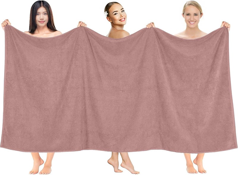 Riverside Pack of 1 Jumbo Bath Sheet 40 x 80 Inches - Extra Large Bath Towel, Super Soft & Highly Absorbent, 100% Cotton Quick Dry, Perfect to Wrap Yourself in - Dusty Rose - Image 2