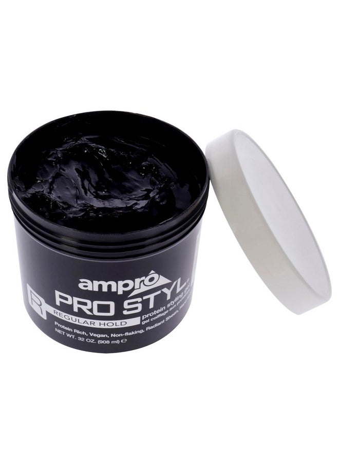 Ampro - Pro Styl Styling Gel Protects And Strengthens Your Strands Nonflaking Alcohol Free Vegan Formula Flexible Touchable Hold For All Hair Textures Regular 32 Oz - Image 1