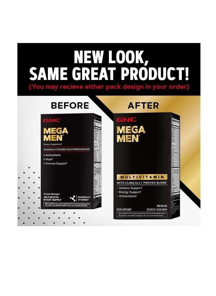 GNC Mega Men MultivitaminHeart Health, and Immune Support 180 Count  - Image 3