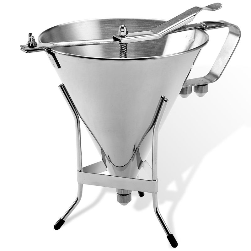 O'Creme Stainless Steel Confectionery Funnel Dispenser with Precision Nozzles â€“ Includes 1/8", 1/4", and 1/3" Tips â€“ Ideal for Chocolate, Sauces, Batter, and Pastry Work - Image 1