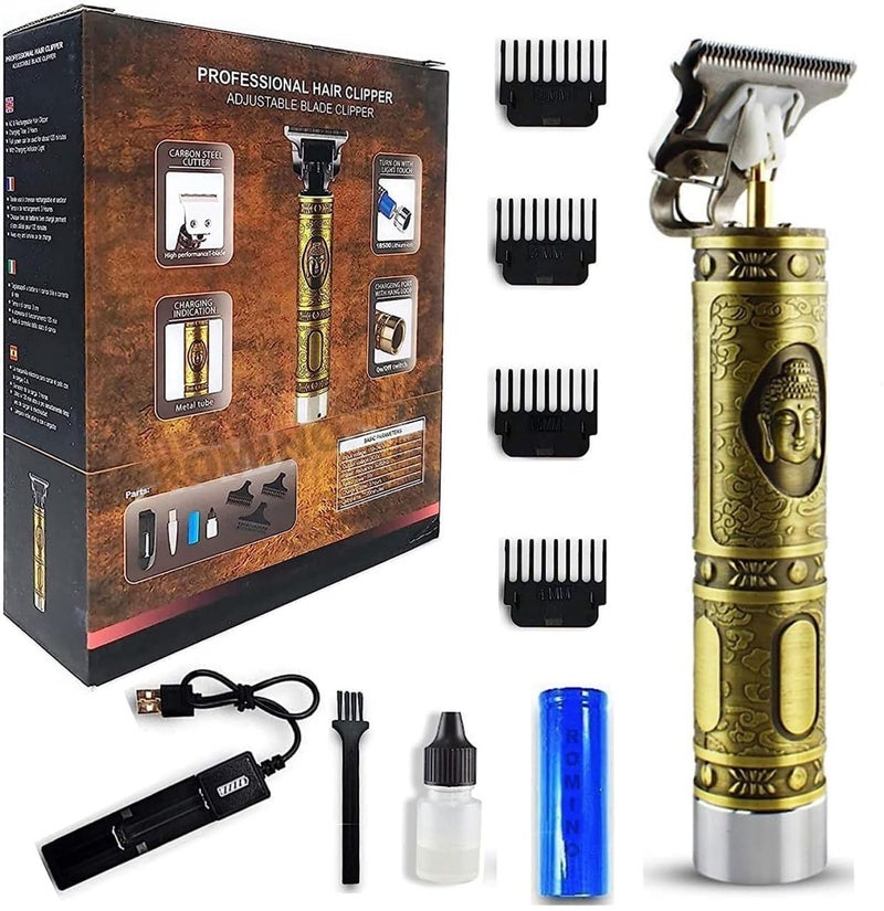 ANGENIL Rechargeable Trimmer Men - Professional Hair Tremor for Men & Beard - Cordless Body & Pubic Hair Trimmer for Man - Buddha Trimmer for Salon & Home Grooming (Yellow) - Image 1