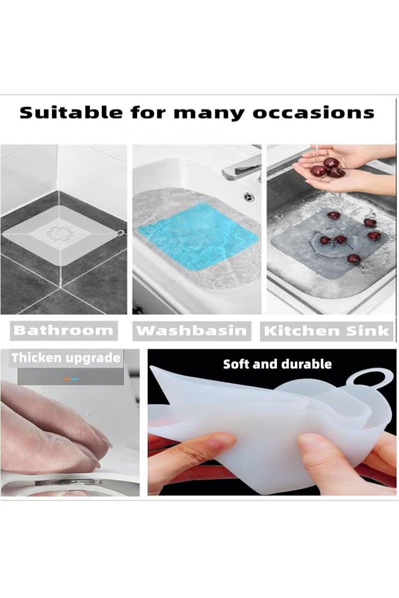 Hoasis 4 Pcs Tub Stopper Floor Anti-Odor Mat, Drain Cover for Shower Floor, Kitchen Seal, for Kitchen, Laundry, Toilet and Else - Image 5