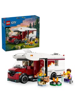 LEGO City Holiday Adventure Camper Van Toy - Creative Building Toys for 6+ Year Old Boys & Girls - Includes 3 Minifigures & Accessories - Gift Ideas for Birthdays & Holidays - 60454 (385 pieces)  - Image 1