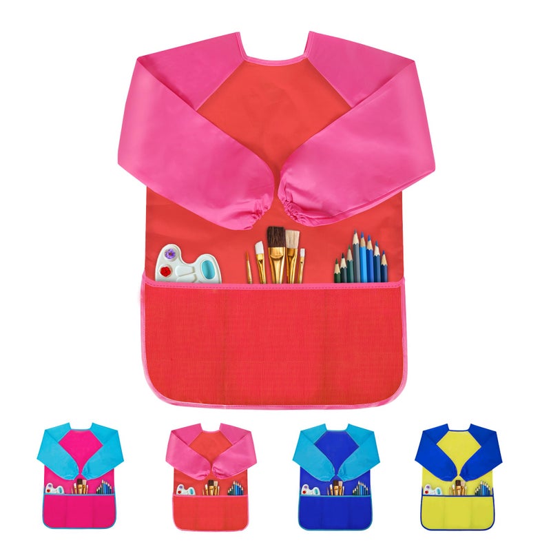 Milifox Kids Art Smock Toddler Painting SmockWaterproof Long Sleeve Kids Art Apron with 3 Pockets for Children - Image 2