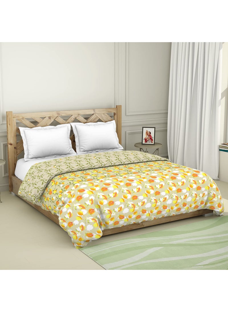 SPACES Spaces 100% Cotton Shell Quilt Double 150 GSM Polyester Fill Soft Feel Skin Safe 210 Tc Green Quilt for Double Bed  - Image 2