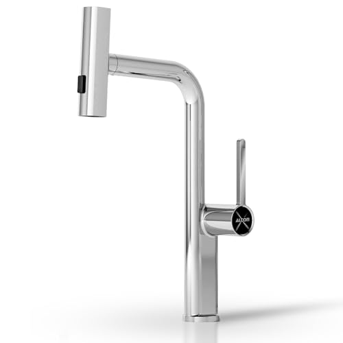 ALTON SUS52135, Brass, Single Lever Sink Mixer with 3-Function Pull-Down Sprayer, Chrome - Image 1
