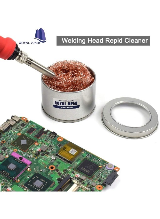 Royal Apex Soldering Iron Tip Cleaner Solder Tip Cleaning Wire Soldering Tip Cleaning Ball And Base Holder Soft Coiled Brass Tip Cleaner Kit  - Image 5